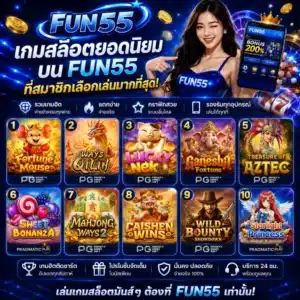 เกมสล็อตยอดนิยมบน FUN55 ที่สมาชิกเลือกเล่นมากที่สุด